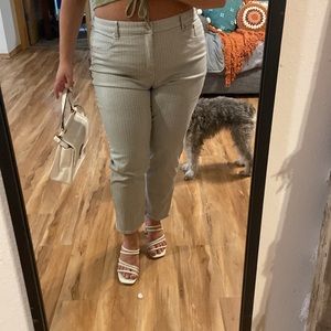 Chico’s / 16 (Size 3) / Railroad Striped So Slimming Girlfriend Ankle Jeans